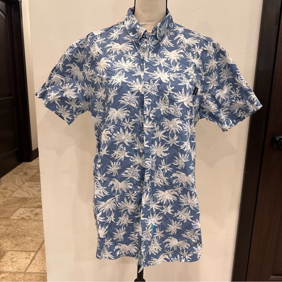 Lokai Other - Lokai Blue and White Palm Print Men's Shirt
